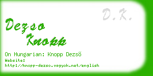 dezso knopp business card