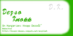 dezso knopp business card